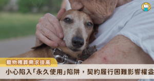 毛孩成為家庭的一份子，殯葬需求也隨之提升，市場上陸續出現寵物塔位、骨灰樹葬等多元紀念方式，有部分業者以「永久使用權」或「終身契約」作為行銷訴求，吸引飼主投入高額費用。由於寵物殯葬業皆為民營，新北市動保處提醒，民眾於簽訂相關契約前應審慎評估內容，以避免日後衍生消費爭議，影響自身權益。