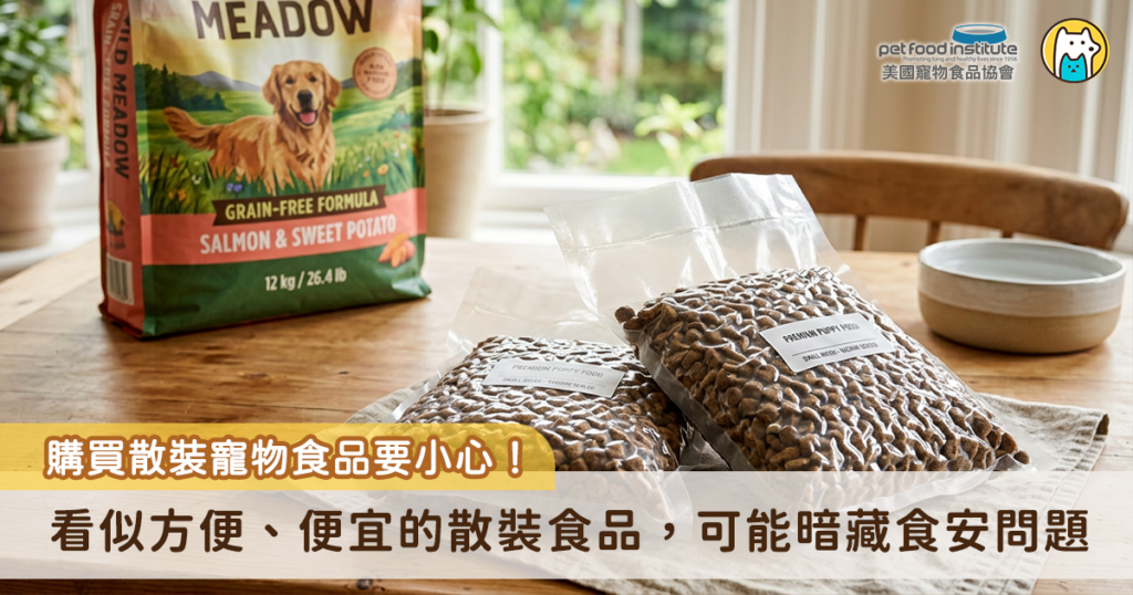 便宜又便利卻可能暗藏危機?購買散裝寵物食品要小心! 有些飼主在為犬貓更換寵物食品或挑選新口味時,可能會擔心牠們不吃浪費或因為價格較便宜,而選擇在網路社團、電商平台或實體通路購買店家自行拆封並重新包裝的散裝寵物食品。然而,從分裝環境、保存方式到商品標示,這些看似方便、便宜的散裝食品背後,卻可能暗藏著令人憂心的潛在食安問題。